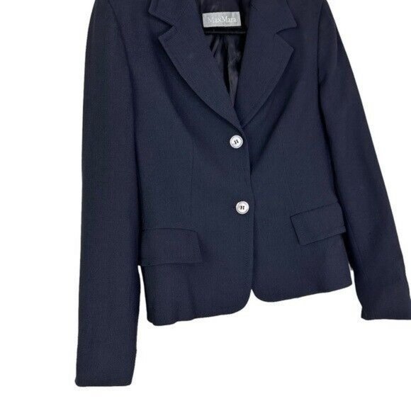 MaxMara Navy Single Breasted Blazer Women’s Size 8 - Picture 5 of 12